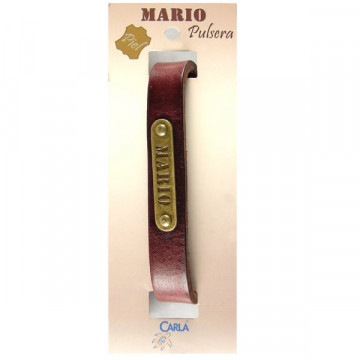 Pulseira Couro Nome Modelo 01 Mario