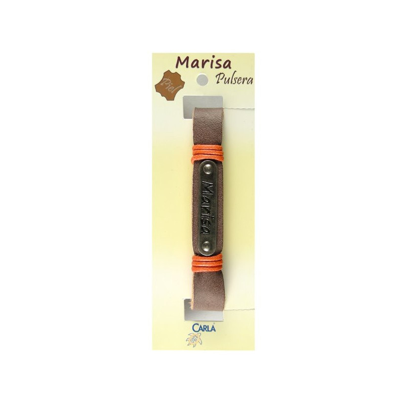 Pulsera cuero nombre mod 01 Marisa Pulsera cuero nombre mod 01 Marisa