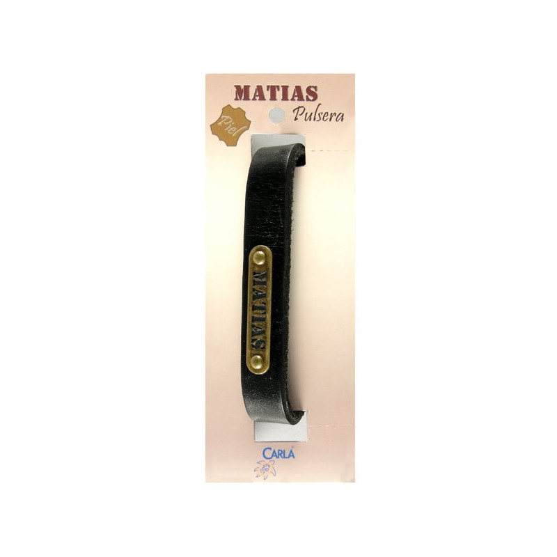 Pulsera cuero nombre mod 01 Matias Pulsera cuero nombre mod 01 Matias