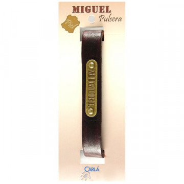 Pulseira Couro Nome Modelo 01 Miguel