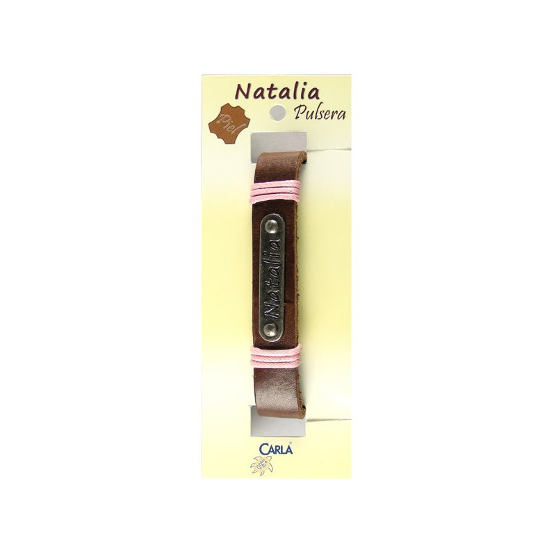 Pulsera cuero nombre mod 01 Natalia Pulsera cuero nombre mod 01 Natalia