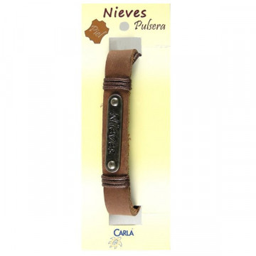 Pulsera cuero nombre mod 01 Nieves