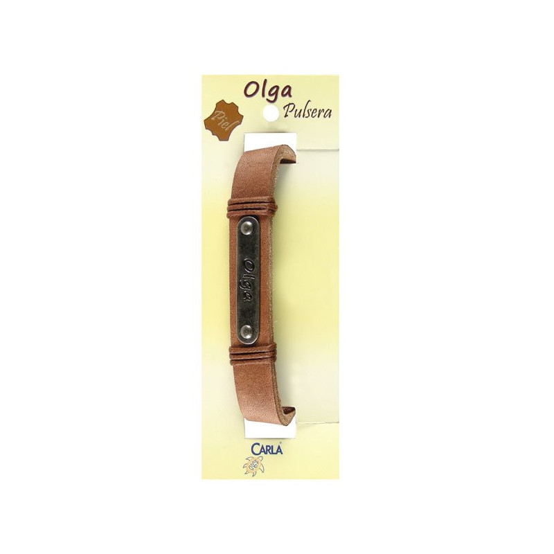 Pulsera cuero nombre mod 01 Olga Pulsera cuero nombre mod 01 Olga