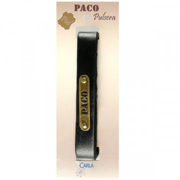 Pulsera cuero nombre mod 01 Paco