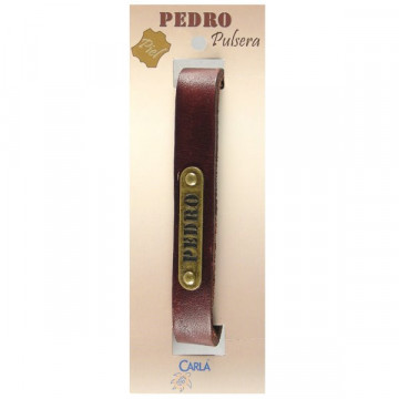 Pulsera cuero nombre mod 01 Pedro