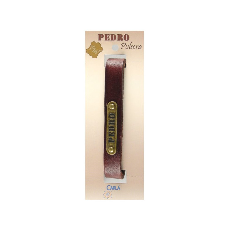 Pulsera cuero nombre mod 01 Pedro Pulsera cuero nombre mod 01 Pedro