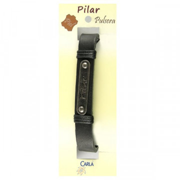 Pulseira Couro Nome Modelo 01 Pilar