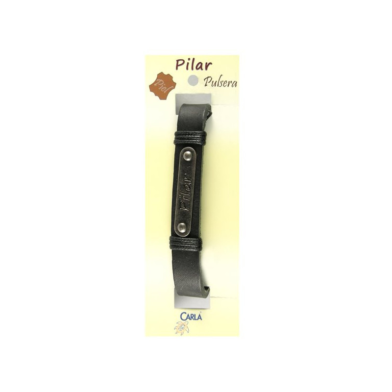 Pulsera cuero nombre mod 01 Pilar Pulsera cuero nombre mod 01 Pilar
