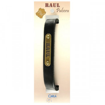 Pulsera cuero nombre mod 01 Raul