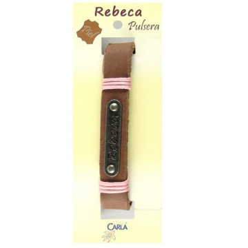 Pulsera cuero nombre mod 01 Rebeca