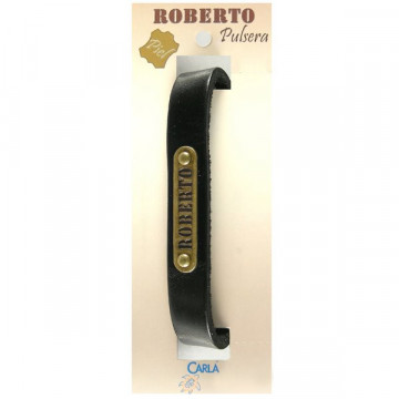 Pulseira Couro Nome Modelo 01 Roberto