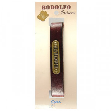 Pulseira Couro Nome Modelo 01 Rodolfo