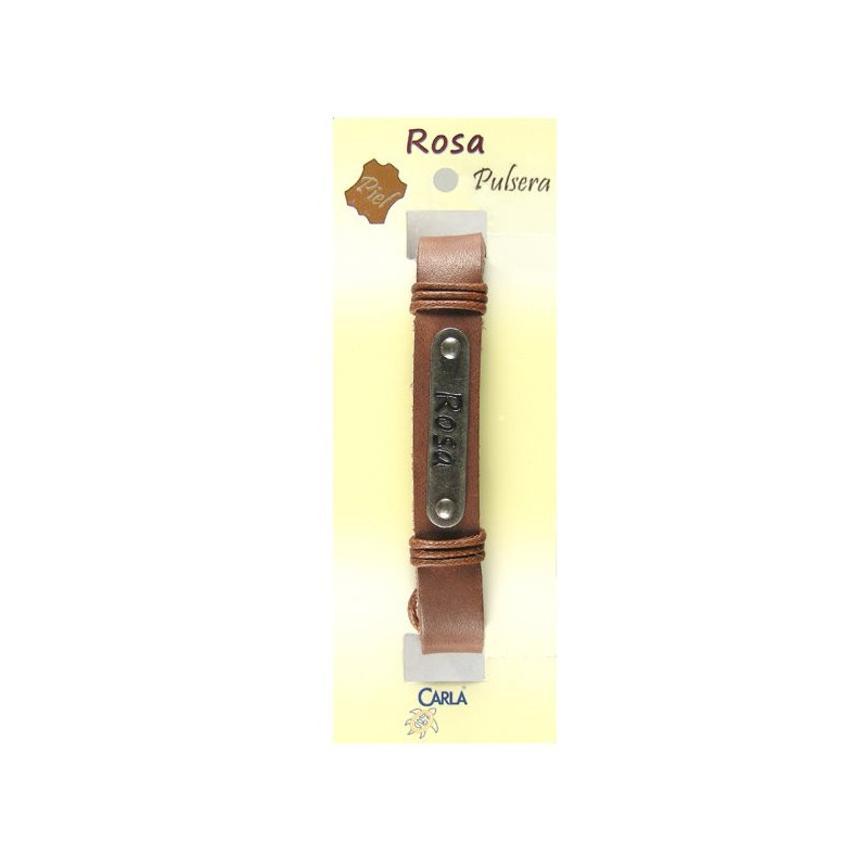 Pulsera cuero nombre mod 01 Rosa Pulsera cuero nombre mod 01 Rosa