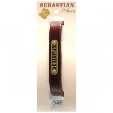 Pulseira Couro Nome Modelo 01 Sebastian