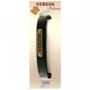 Pulseira Couro Nome Modelo 01 Sergio