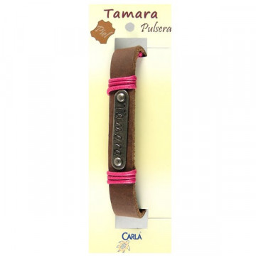 Pulsera cuero nombre mod 01 Tamara