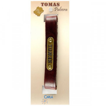 Pulseira Couro Nome Modelo 01 Tomas