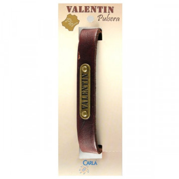 Pulseira Couro Nome Modelo 01 Valentin