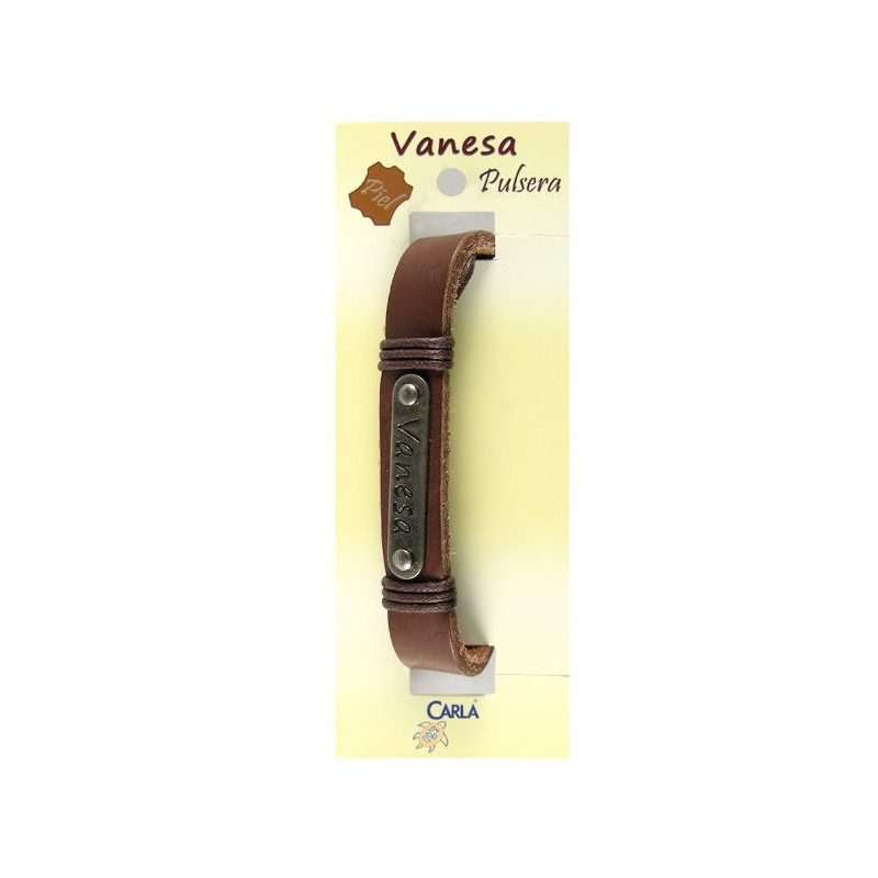Pulsera cuero nombre mod 01 Vanesa Pulsera cuero nombre mod 01 Vanesa
