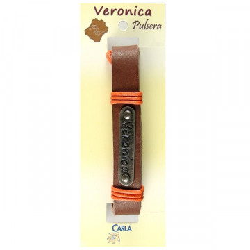 Pulsera cuero nombre mod 01 Veronica