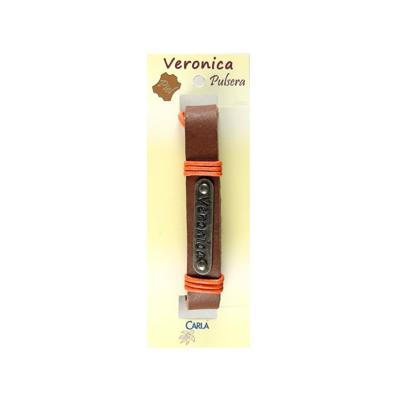 Pulsera cuero nombre mod 01 Veronica Pulsera cuero nombre mod 01 Veronica