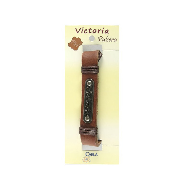 Pulsera cuero nombre mod 01 Victoria Pulsera cuero nombre mod 01 Victoria