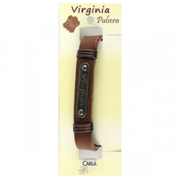 Pulseira Couro Nome Modelo 01 Virginia