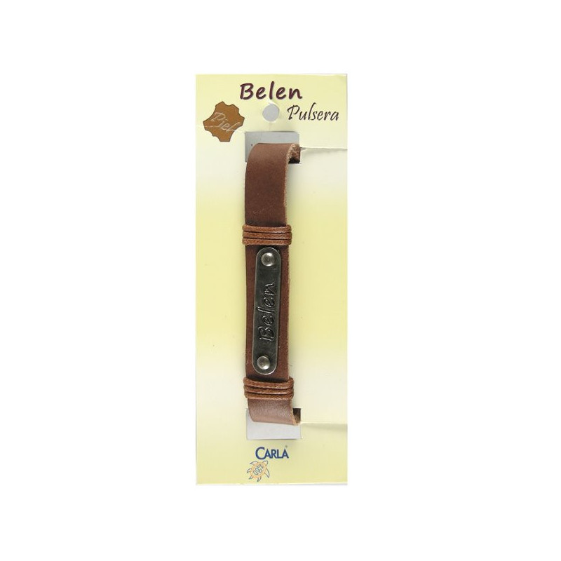 Pulsera cuero nombre, mod 01, Belen Pulsera cuero nombre, mod 01, Belen