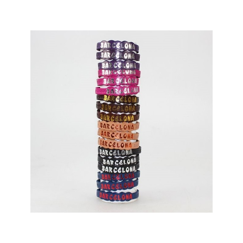 BARCELONA. Pulsera cuero. Modelo ondas. Medio Tubo BARCELONA. Pulsera cuero. Modelo ondas. Medio Tubo