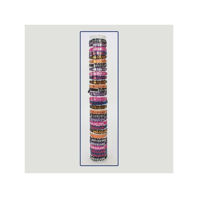 Pulseira Couro BARCELONA Ondas. Tubo Longo Pulseira Couro BARCELONA Ondas. Tubo Longo