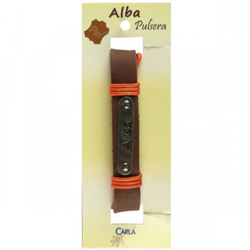 Pulsera cuero nombre mod 01 Alba