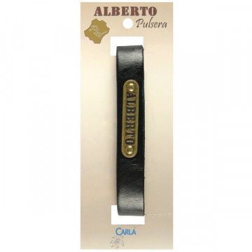 Pulseira Couro Nome Modelo 01 Alberto