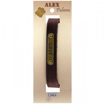 Pulseira Couro Nome Modelo 01 Alex