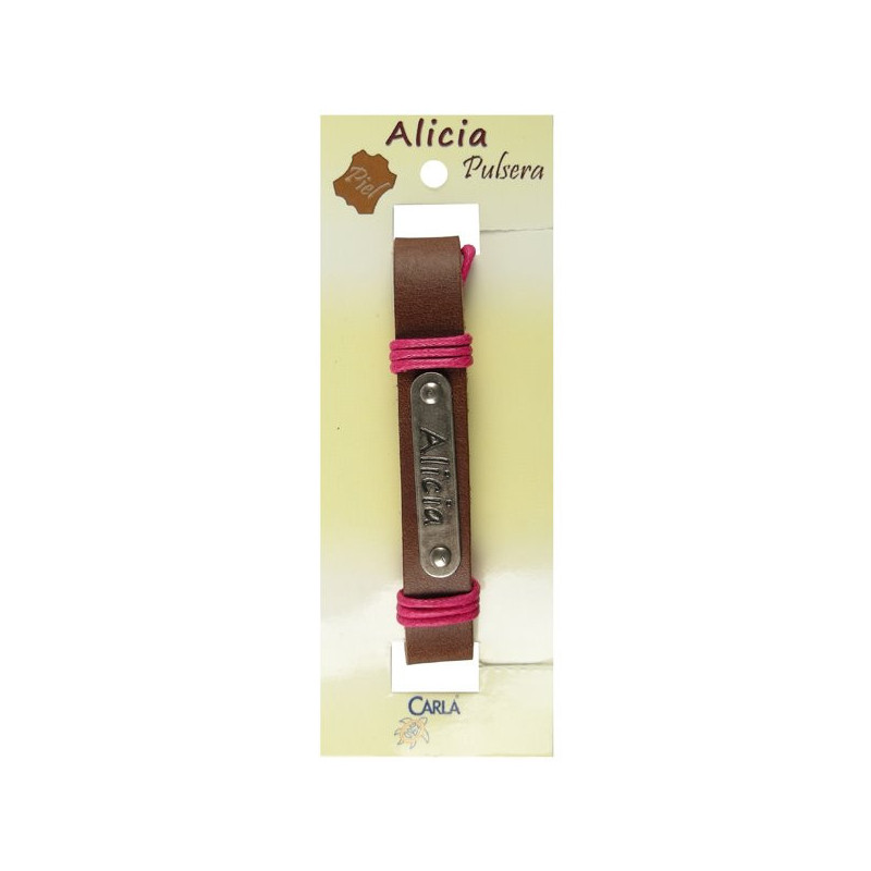 Pulsera cuero nombre mod 01 Alicia Pulsera cuero nombre mod 01 Alicia