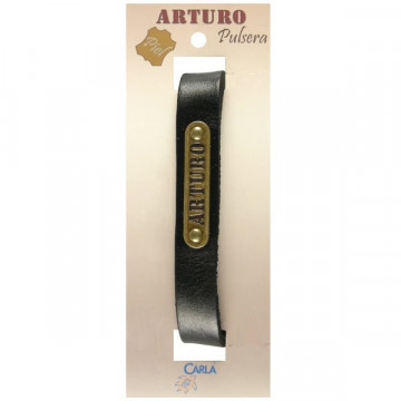 Pulsera cuero nombre mod 01 Arturo