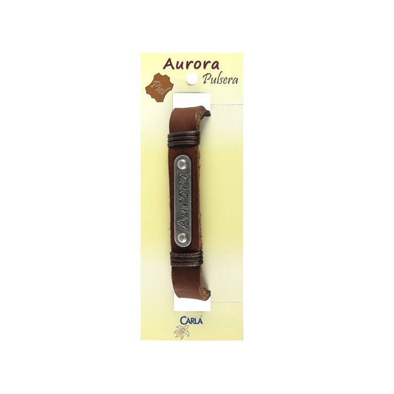Pulsera cuero nombre mod 01 Aurora Pulsera cuero nombre mod 01 Aurora