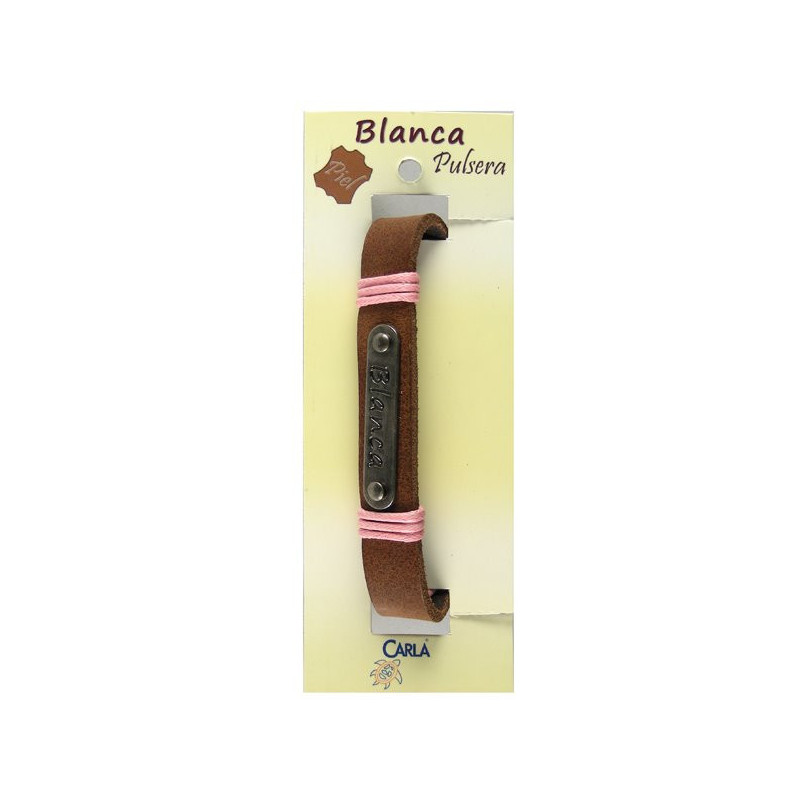 Pulsera cuero nombre mod 01 Blanca Pulsera cuero nombre mod 01 Blanca