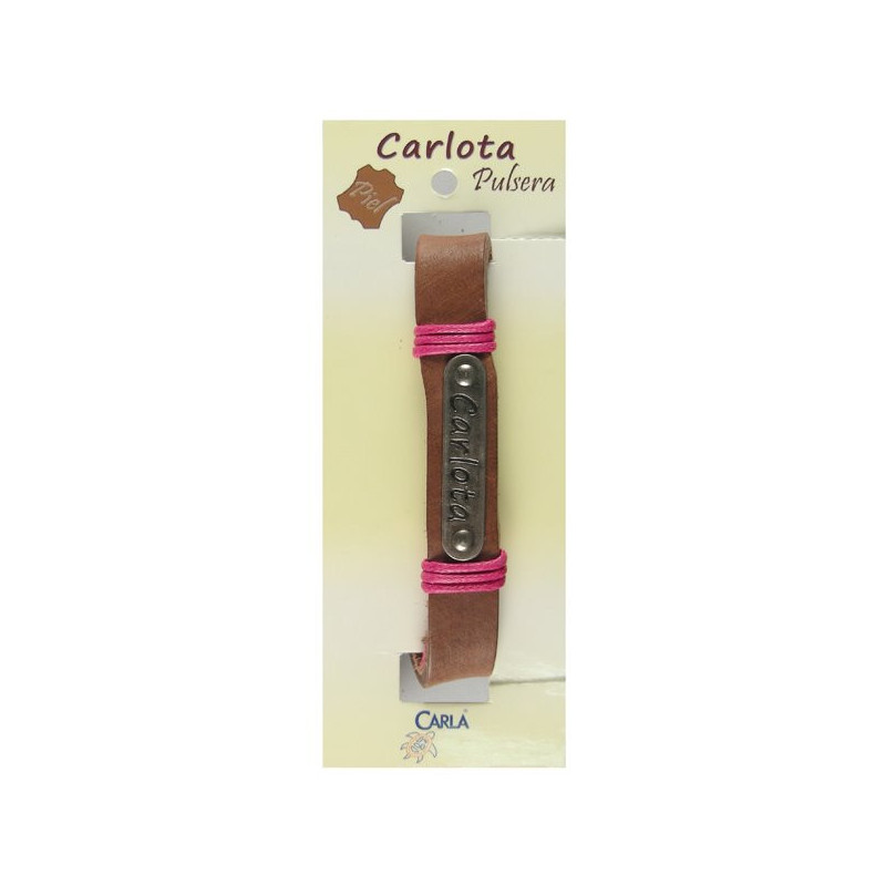Pulsera cuero nombre mod 01 Carlota Pulsera cuero nombre mod 01 Carlota