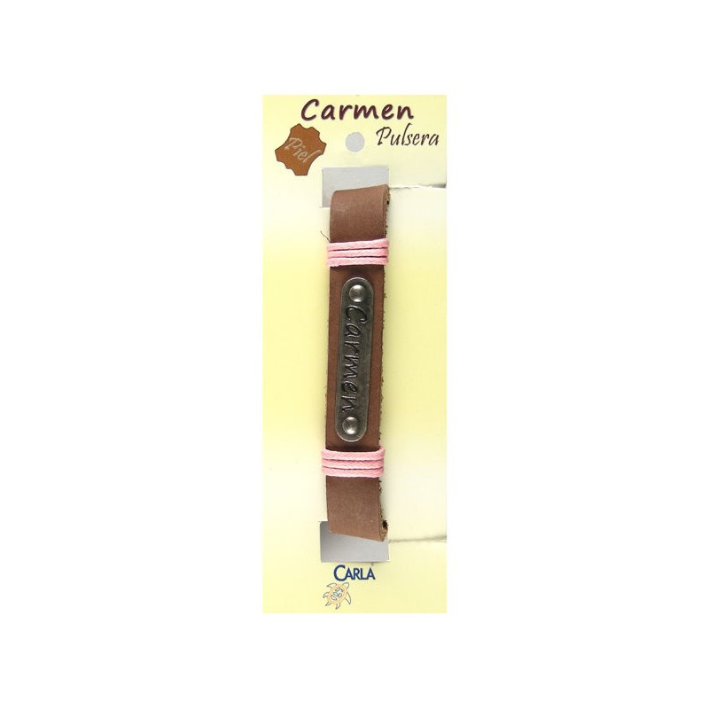 Pulsera cuero nombre mod 01 Carmen Pulsera cuero nombre mod 01 Carmen