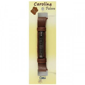 Pulseira Couro Nome Modelo 01 Carolina