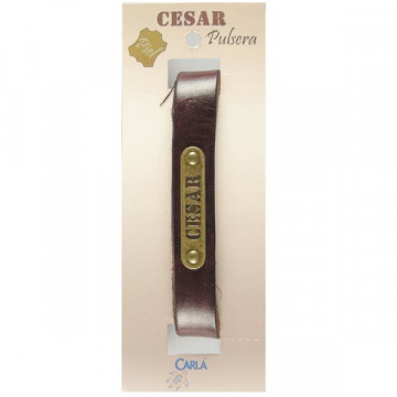 Pulseira Couro Nome Modelo 01 Cesar