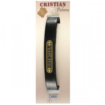 Pulseira Couro Nome Modelo 01 Cristian