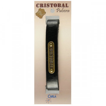 Pulseira Couro Nome Modelo 01 Cristobal