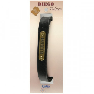 Pulsera cuero nombre mod 01 Diego