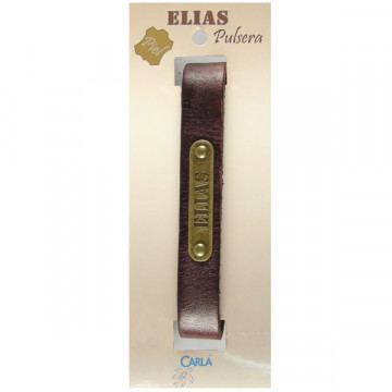 Pulseira Couro Nome Modelo 01 Elias