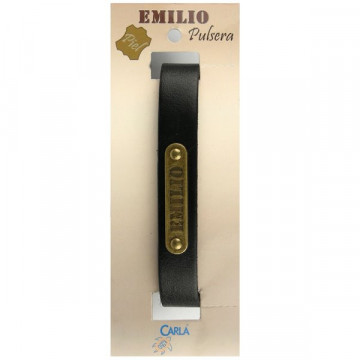 Pulseira Couro Nome Modelo 01 Emilio