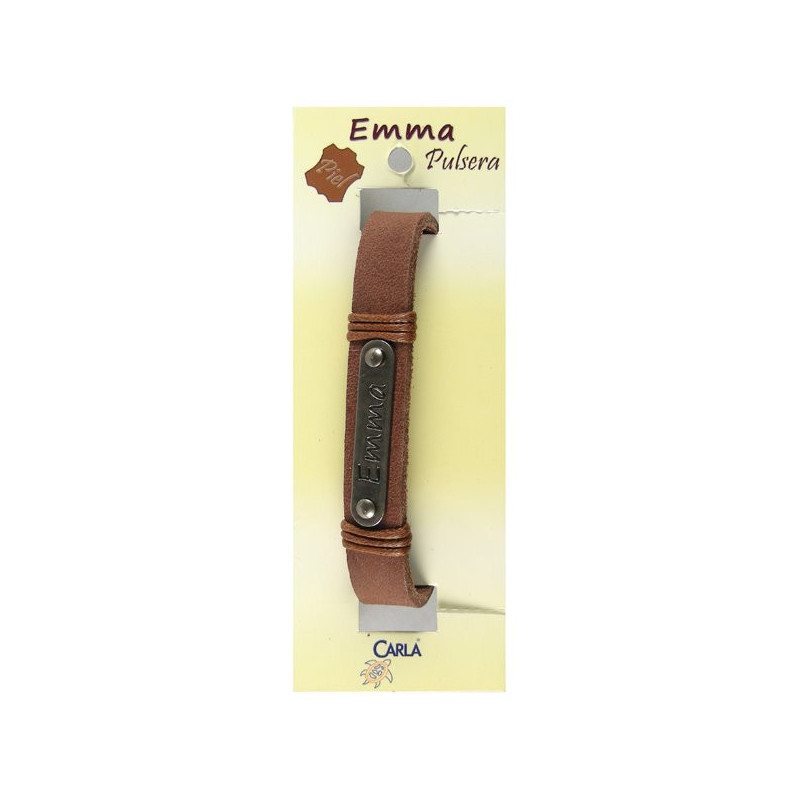 Pulsera cuero nombre mod 01 Emma Pulsera cuero nombre mod 01 Emma