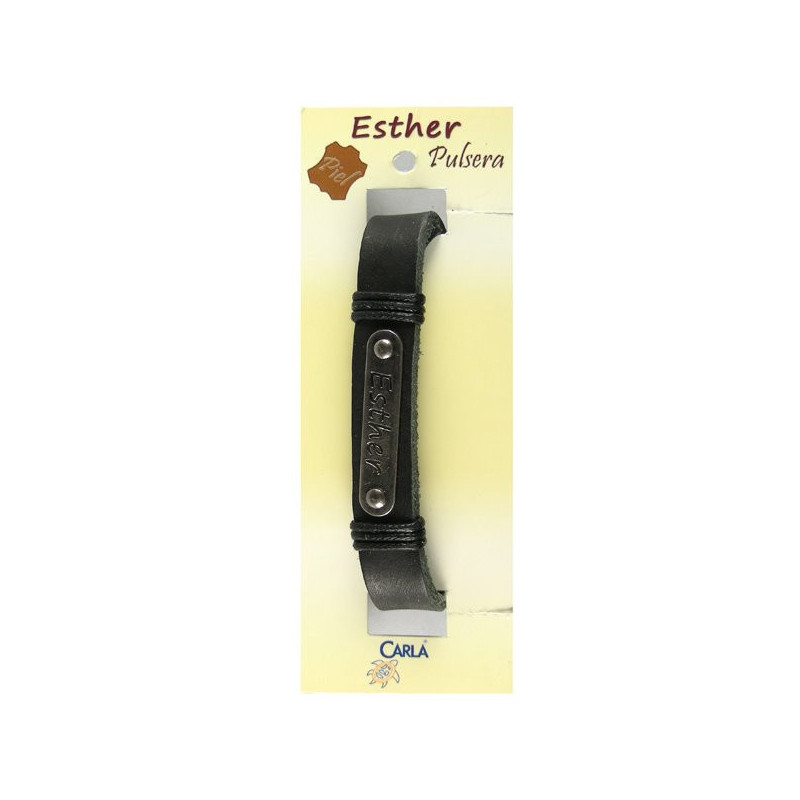 Pulsera cuero nombre mod 01 Esther Pulsera cuero nombre mod 01 Esther