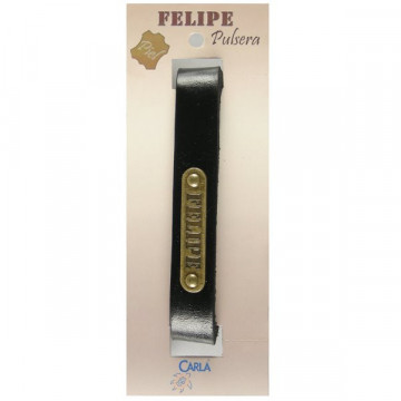 Pulseira Couro Nome Modelo 01 Felipe