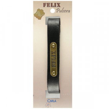 Pulseira Couro Nome Modelo 01 Felix